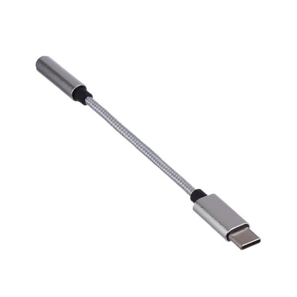 Переходник AUX GoPower Jack 3.5mm (f)-Type-C (m) 0.1м ПВХ с ЦАП Premium Zip-Lock c подвесом белый