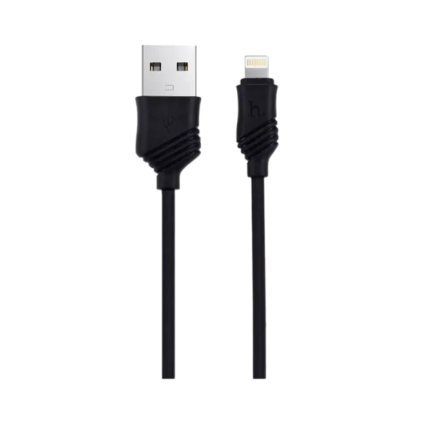 Кабель HOCO X6 USB (m)-Lightning (m) 1.0м 2.4A силикон черный (1/30/300)