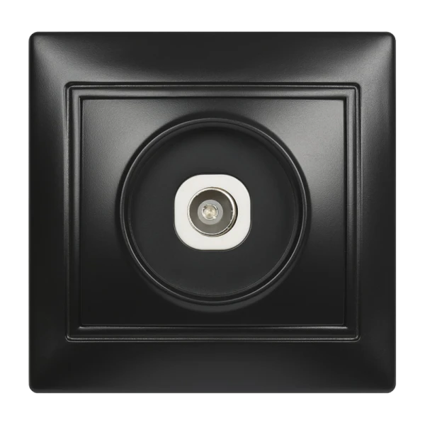 Розетка Smartbuy телевизионная 1-местная 75Ом 5-862МГц черная "Венера"