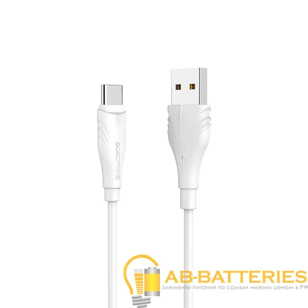 Кабель Borofone BX18 USB (m)-Type-C (m) 1.0м 2.0A ПВХ белый (1/648)