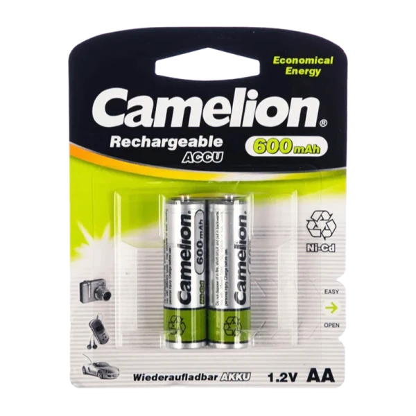 Аккумулятор бытовой Camelion HR6 AA BL2 NI-CD 600mAh (2/24/480)