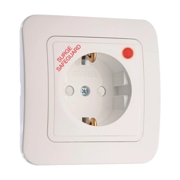 Розетка с сетевым фильтром Makel Lillium 1гн. 16A С/З белый 18002139 (1/5)