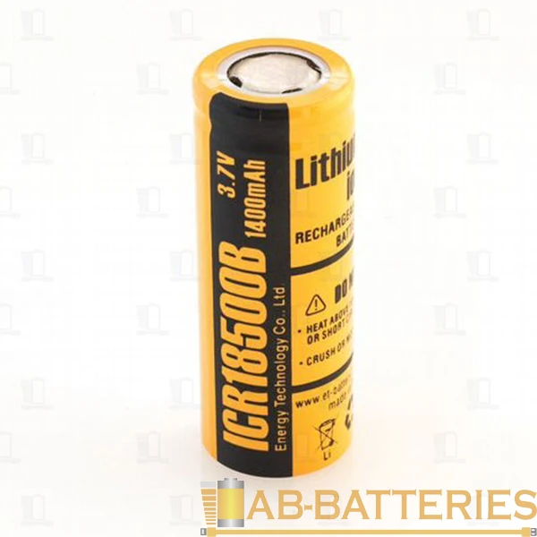Аккумулятор ET ICR18500B 18.0*50.0, 1400mAh, Li-Ion (1/200)