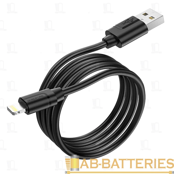 Кабель Borofone BX55 USB (m)-Lightning (m) 1.0м 2.4A силикон черный (1/360)