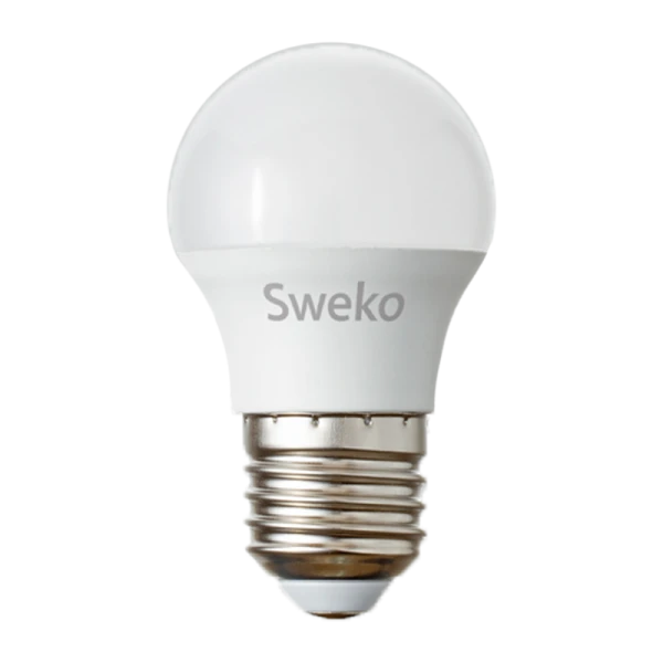 Лампа светодиодная Sweko G45 E27 7W 4000К 230V шар (1/5/100)