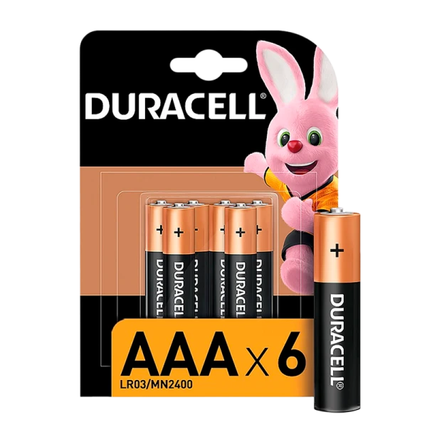 Батарейка Duracell Basic LR03 AAA BL6 Alkaline 1.5V (6/60/36000)