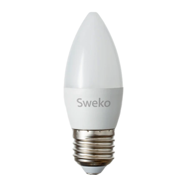 Лампа светодиодная Sweko C35 E27 7W 4000К 230V свеча (1/5/100)