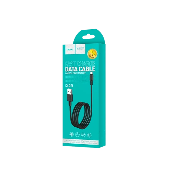 Кабель HOCO X29 USB (m)-microUSB (m) 1.0м 2.0A TPE черный (1/33/330)