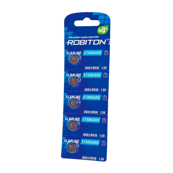 Батарейка ROBITON STANDARD R-AG9-0-BL5 (0% Hg) AG9 LR936 394 LR45BL5