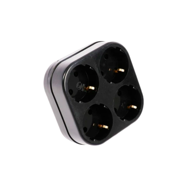 Разветвитель Toker 4Т4 4р.С/З 16A черный (1/50)