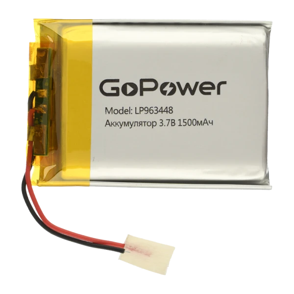 Аккумулятор Li-Pol GoPower LP963448 PK1 3.7V 1500mAh с защитой (1/10)