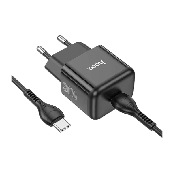 Сетевое З/У HOCO N32 Type-C 30W PD3.0 с кабелем Type-C-Type-C черный (1/13/130)