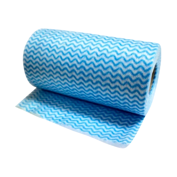 Салфетка Рыжий кот 25х30см вискоза,полиэстер с перфорацией 30шт. в рулоне голубой (1/20)