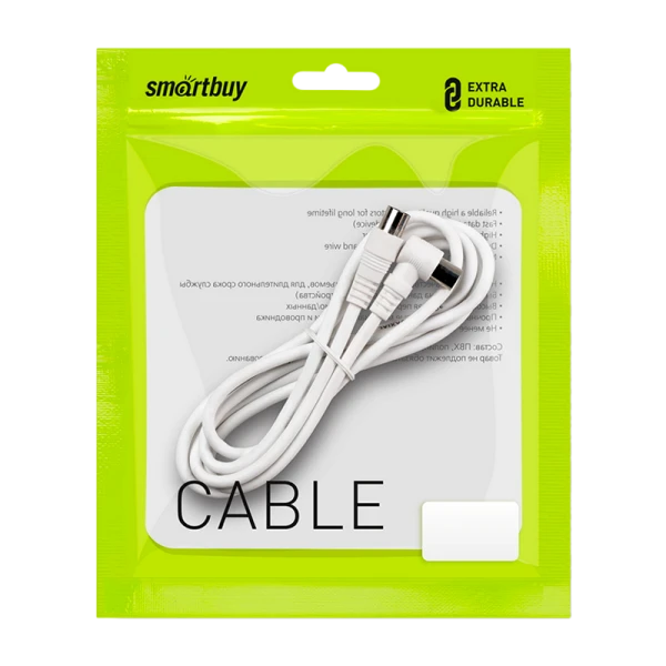 Кабель Smartbuy K-TV111 TV (m)-TV (m) 1.8м силикон серый (1/30)