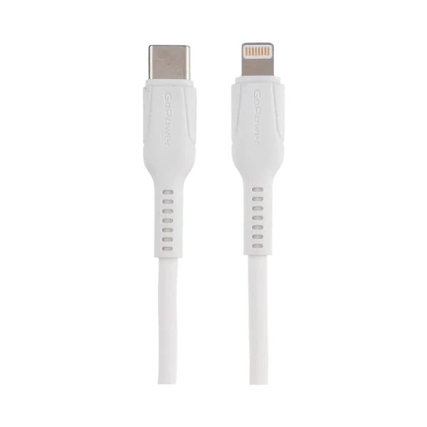 Кабель GoPower GP21TL Type-C (m)-Lightning (m) 1.0м 3.0A 27W силикон белый (1/200/800)