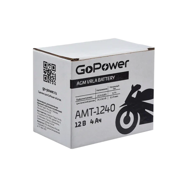 Аккумулятор для мототехники GoPower 12V 4Ah