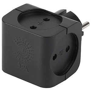 Разветвитель ЭРА SP 4р.Б/З 16A черный (1/10/60)