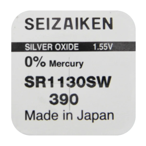 Батарейка SEIZAIKEN 390 (SR1130SW) Silver Oxide 1.55V (1/10/100/1000)