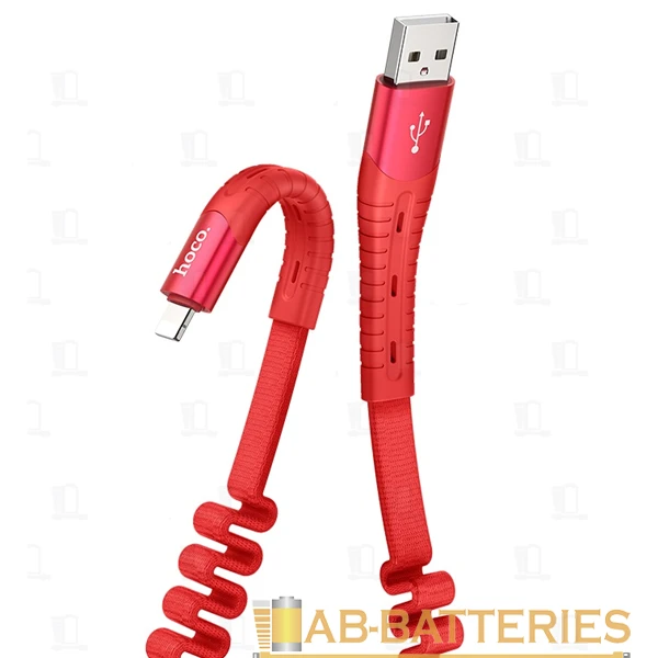 Кабель HOCO U78 USB (m)-Lightning (m) 1.2м 2.1A ткань черный (1/22/220)