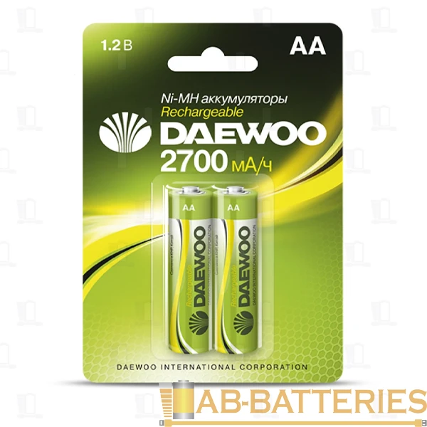 Аккумулятор бытовой Daewoo HR6 AA BL2 NI-MH 1600mAh (2/20/100)