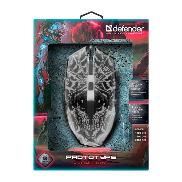 Мышь проводная Defender GM-670L Prototype игровая USB черный (1/40)