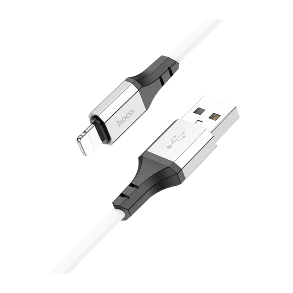 Кабель HOCO X86 USB (m)-Lightning (m) 1.0м 3.0A силикон белый (1/360)