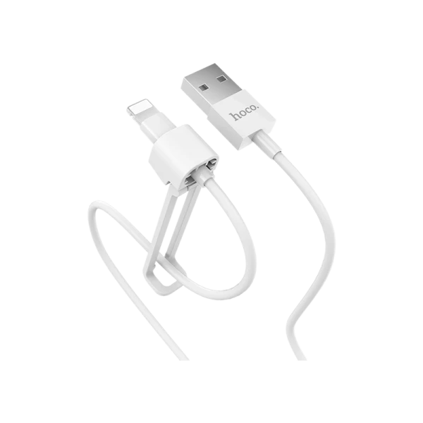 Кабель HOCO X31 USB (m)-Lightning (m) 1.0м 2.1A силикон держатель белый (1/31/310)