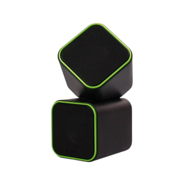 Колонки 2.0 Smartbuy CUTE 6W USB+Jack 3.5мм черный зеленый (1/60)