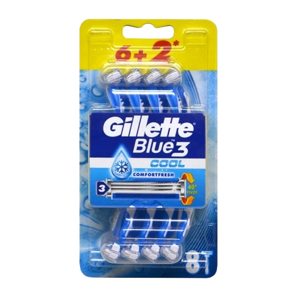 Бритва Gillette BLUE3 Cool 3 лезвия прорезиненная ручка 6+2шт. (1/3/12)