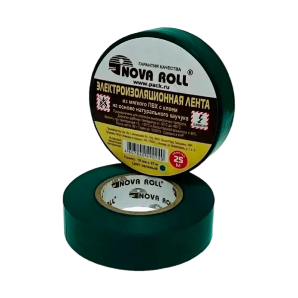 Изолента Nova Roll ПВХ 15мм*25м зеленый