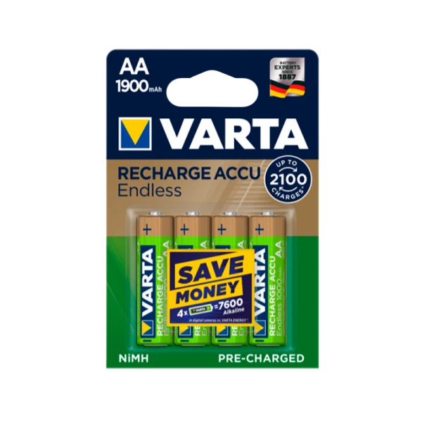 Аккумулятор бытовой Varta HR6 AA BL4 NI-MH Endless 1900mAh (4/40/400)