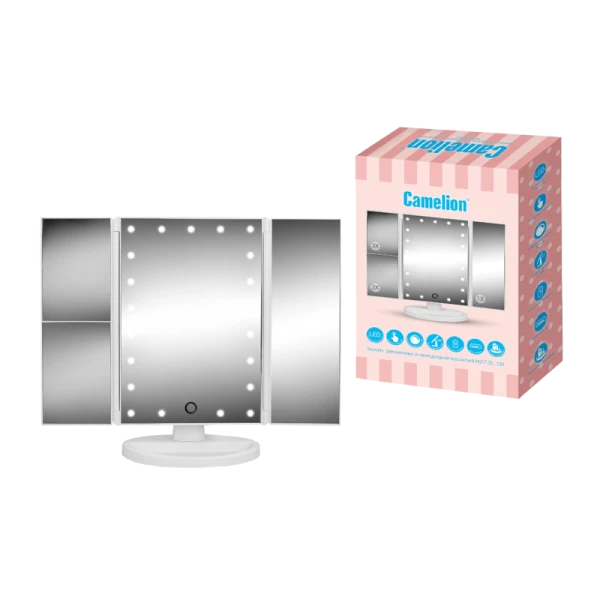 Зеркало Camelion M217-DL настольное подставка с подсветкой/3x белый (1/12)