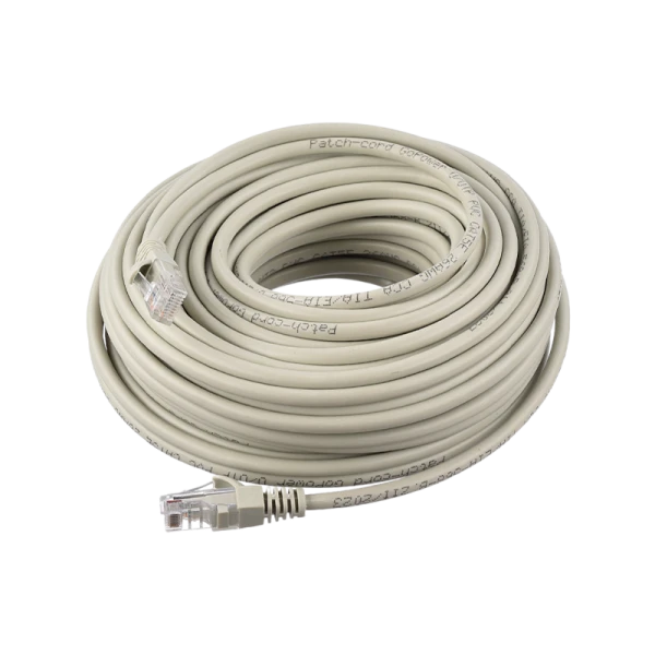 Патч-корд GoPower RJ-45 (m)-RJ-45 (m) 20.0м кат.5е ПВХ 26AWG CCA серый Premium Zip-Lock c подвесом