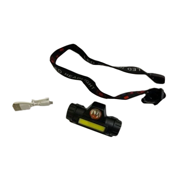 Фонарь налобный Без бренда MR-22-352/5501(101) 20W COB от батареек power bank черный