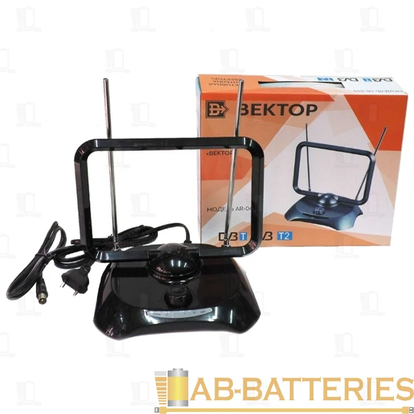 ТВ-Антенна комнатная Вектор AR-044 активная с питанием с усилителем DVB-T/T2 (1/20)