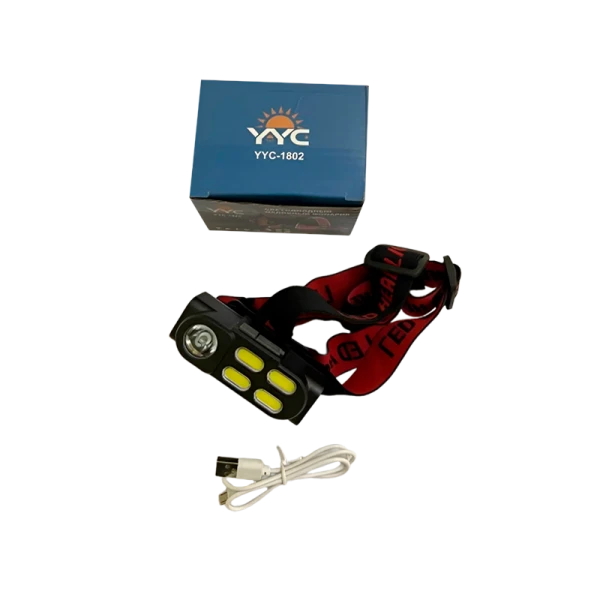 Фонарь налобный Без бренда YYC-1802 от аккумулятора черный