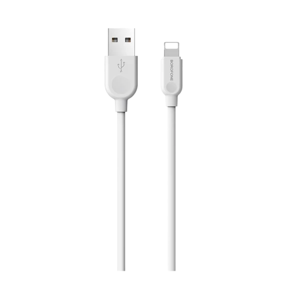 Кабель Borofone BX14 USB (m)-Lightning (m) 2.0м 2.0A ПВХ белый (1/360)