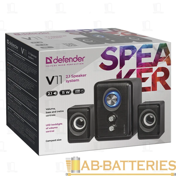 Колонки 2.1 Defender V11 11W Jack 3.5mm черный (1/20)