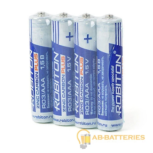 Батарейка ROBITON PLUS R-R03-SR4 R03 SR4&nbsp;&nbsp;в упак 60 шт (60/1200)