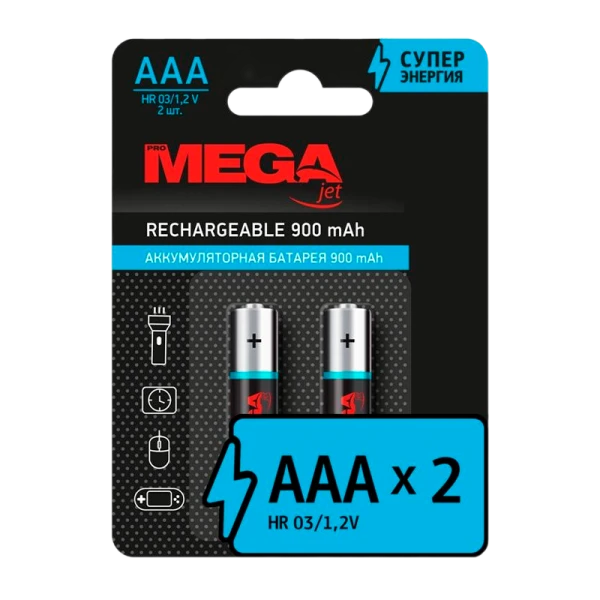 Аккумулятор предзаряженный RTU Promega HR03 AAA BL2 NI-MH 900mAh (2/24/480)