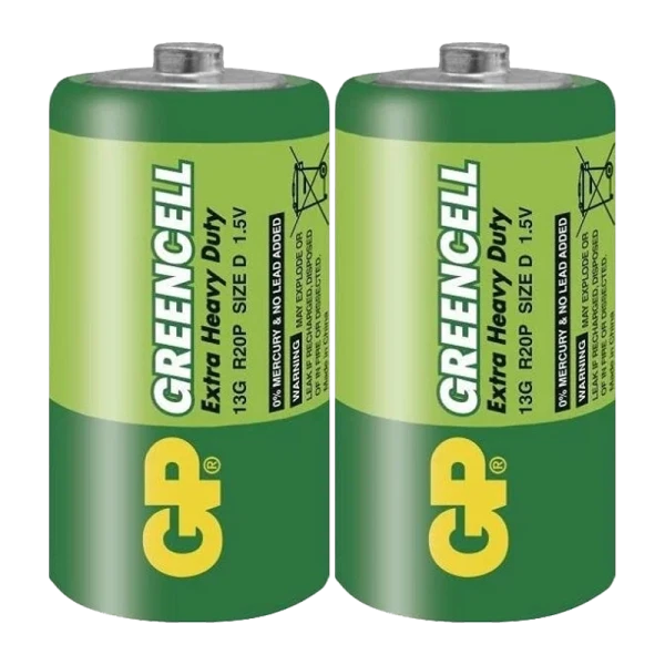Батарейка GP GreenCell R20 D Shrink 2 Heavy Duty 1.5V (2/20/200) R
