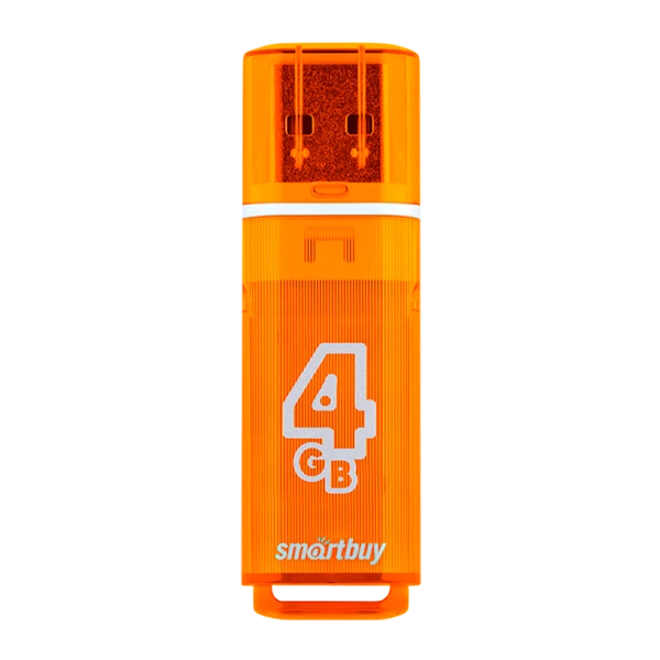 Флеш-накопитель Smartbuy Glossy 4GB USB2.0 пластик оранжевый