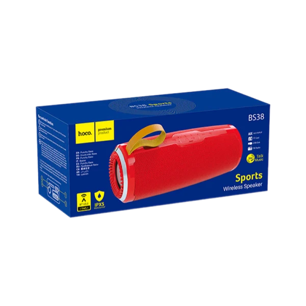 Портативная колонка HOCO BS38 bluetooth 5.0 microSD красный (1/20)