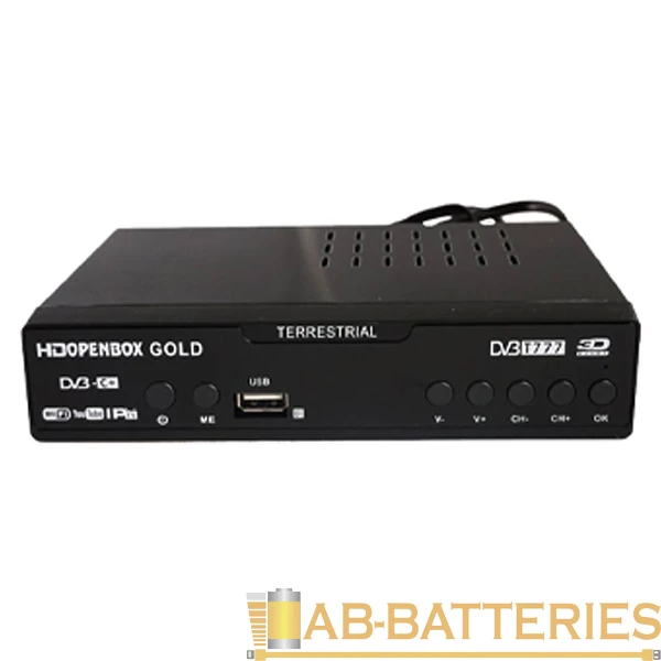 Приставка для цифрового ТВ Openbox GOLD HD DVB-T/T2 металл черный (1/60)