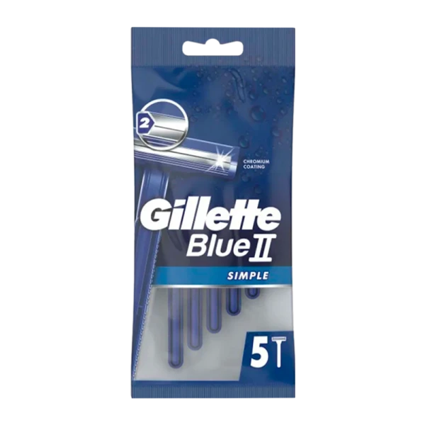 Бритва Gillette Blue II SIMPLE 2 лезвия пластиковая ручка 5шт. (1/24)