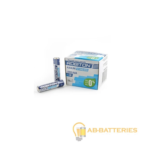 Батарейка ROBITON STANDARD LR03 BULK20, в упак 20 шт (20/800)