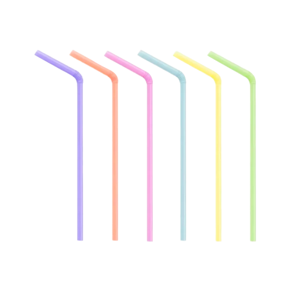 Трубочки для коктейлей "ПРАЗДНИЧНЫЕ", разноцветные, с изгибом, 23*0,5см, 50шт. в уп., PATERRA (1/48)