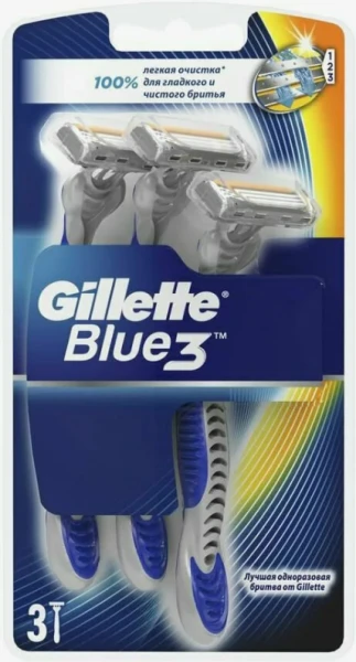 Бритва Gillette BLUE3 3 лезвия пластиковая ручка в блистере 3шт. (1/6/12)