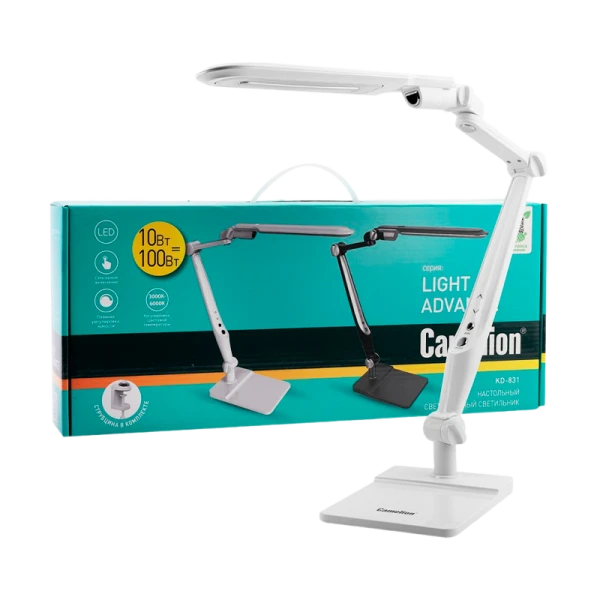 Светильник настольный Camelion KD-831 10W 230V 12LED на основании сенс. рег.ярк./цвета белый (1/5)