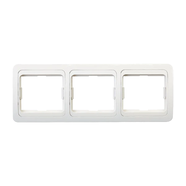 Рамка Smartbuy 3-местная горизонтальная белая "Марс"